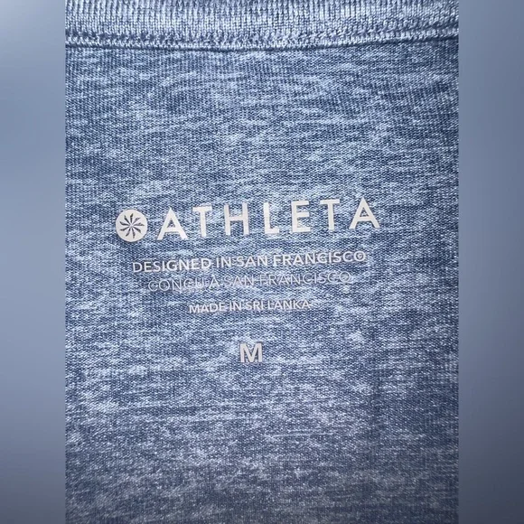 Athleta Hi-Low Short Sleeve Top Blue Heathered Size Medium - Picture 6 of 9